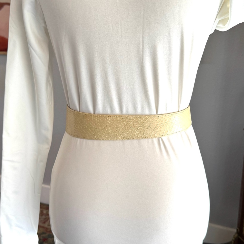 Vintage Snakeskin Cream Belt - Picture 7 of 9